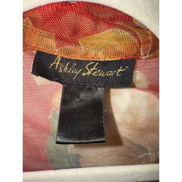 Ashley Stewart Vintage Sheer Hibiscus Tropical Print Button-Up - Picture 6 of 6